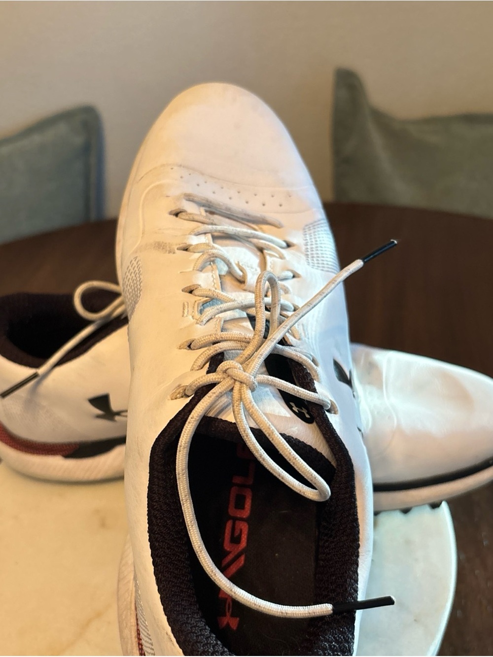 Under Armour White and Black Men’s Athletic Cleats